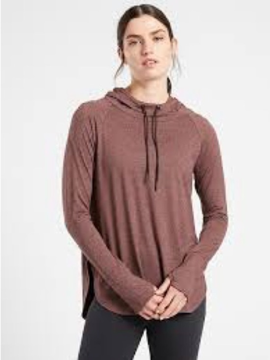 Athleta Tops - Athleta Walnut Brown/Hearth Rose Uptempo Hoodie Sweatshirt